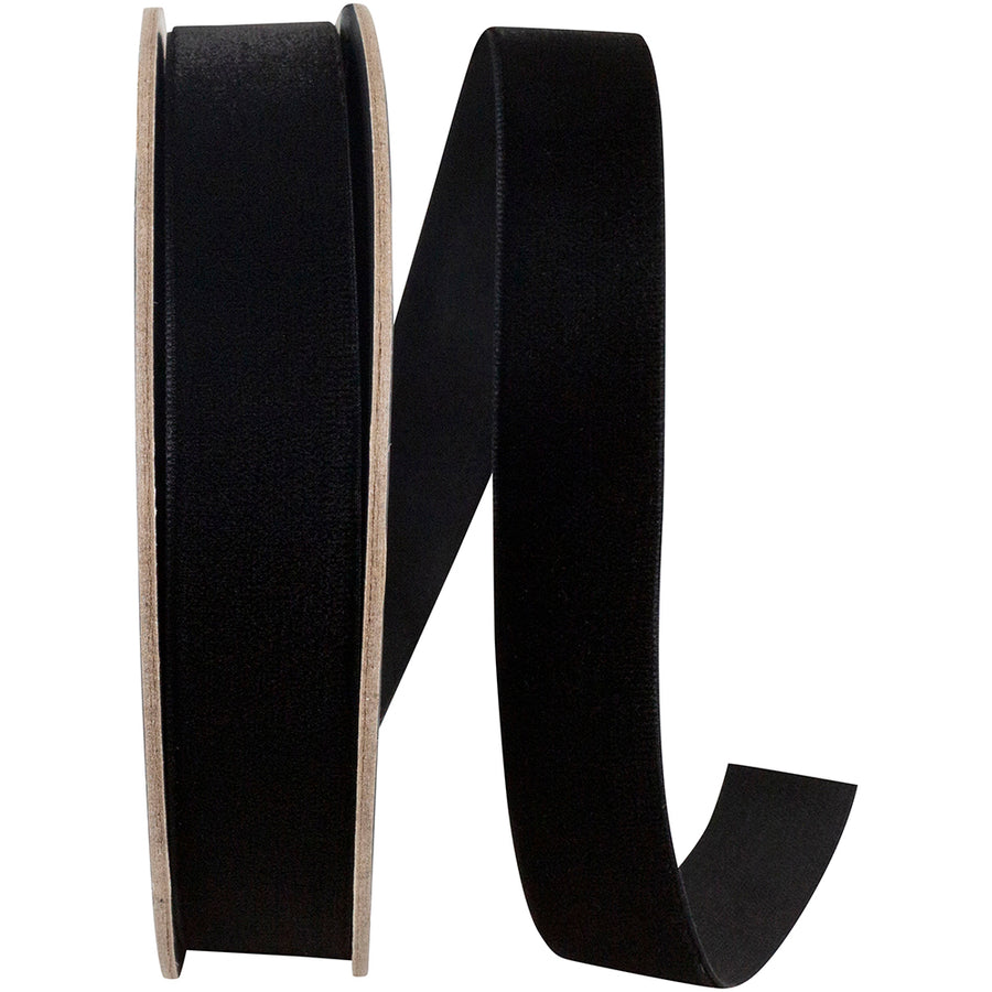 Black 7 8 Inch Woven Edge Velvet Ribbon for Wreaths & Bows