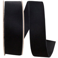 Black 1-1 2 Inch Woven Edge Velvet Ribbon for Wreaths & Bows