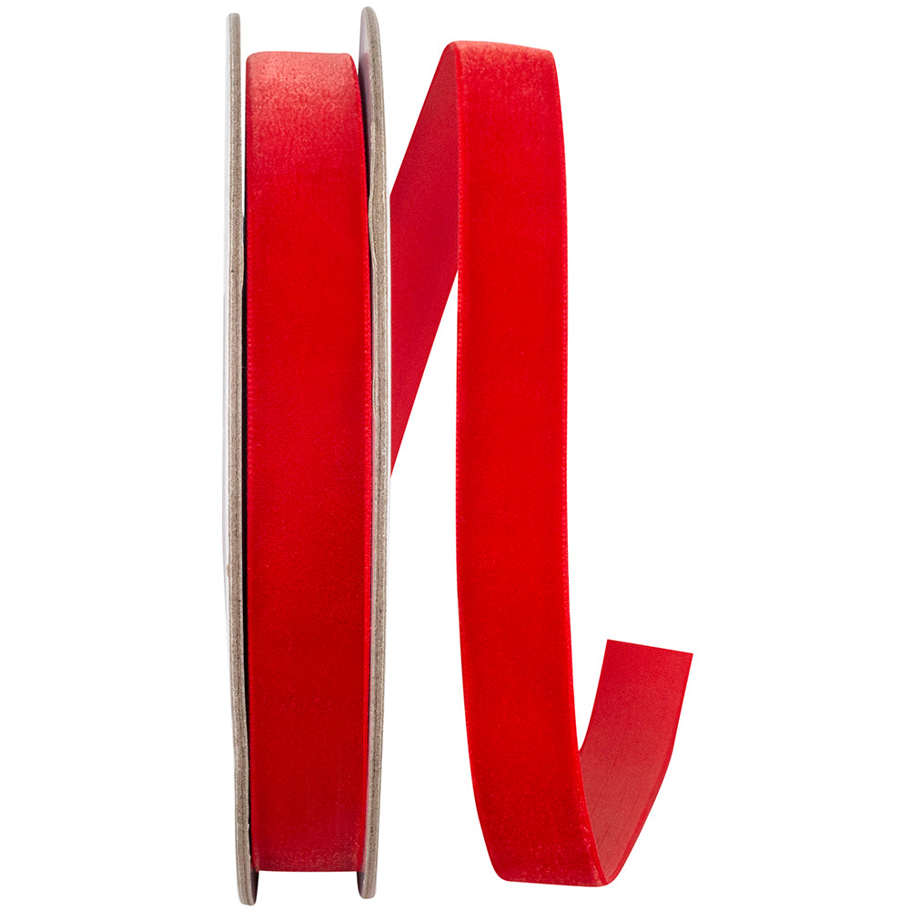 Red 5 8 Inch Woven Edge Velvet Ribbon for Wreaths & Bows