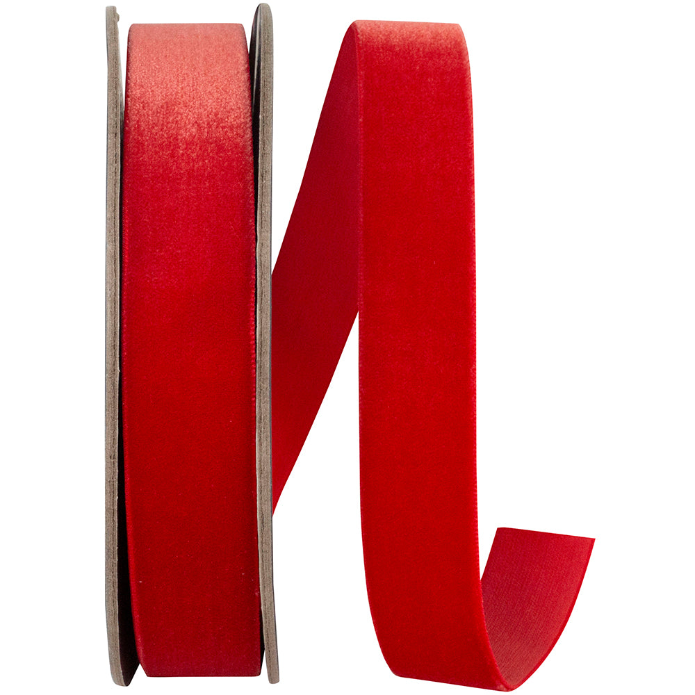 Red 7 8 Inch Woven Edge Velvet Ribbon for Wreaths & Bows