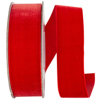 Red 1-1 2 Inch Woven Edge Velvet Ribbon for Wreaths & Bows