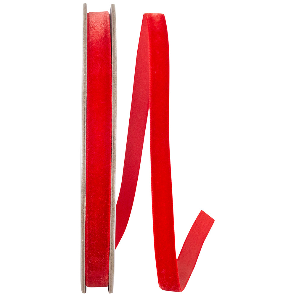 Red 3 8 Inch Woven Edge Velvet Ribbon for Wreaths & Bows