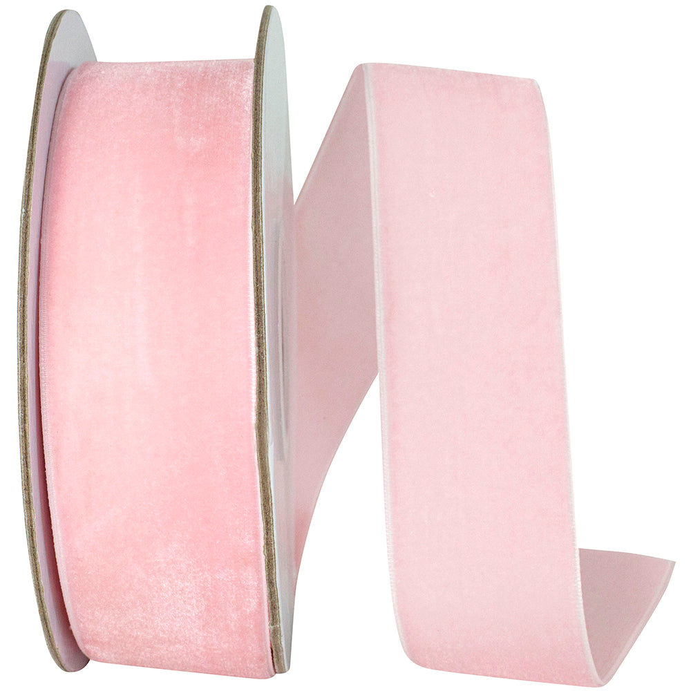 Light 1-1 2 Inch Woven Edge Velvet Ribbon for Wreaths & Bows