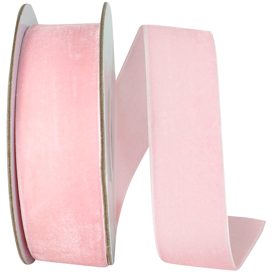 Light 1-1 2 Inch Woven Edge Velvet Ribbon for Wreaths & Bows
