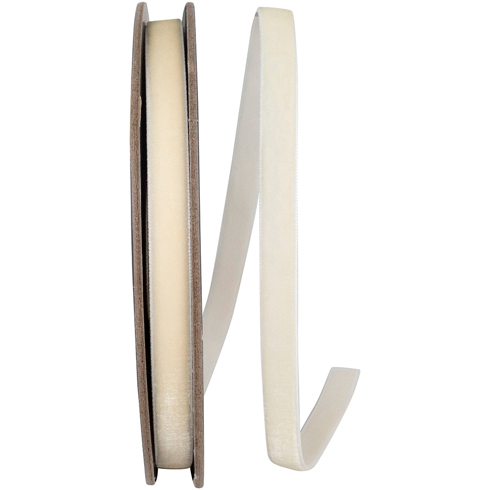 Ivory 3 8 Inch Woven Edge Velvet Ribbon for Wreaths & Bows
