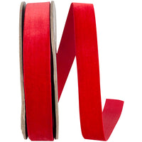Scarlet Velvet Ribbon 7/8 Inch for Wreaths and Bows