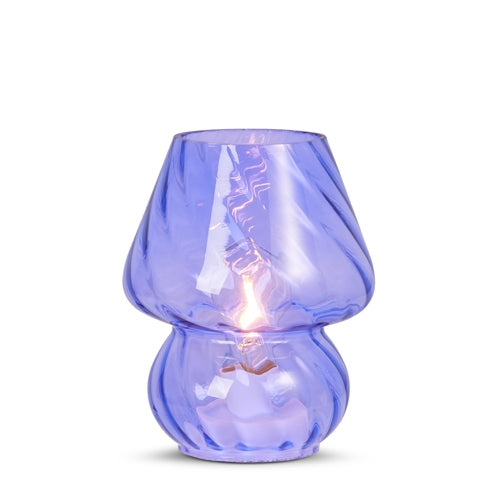 7.5" Lighted Purple Glass Lamp