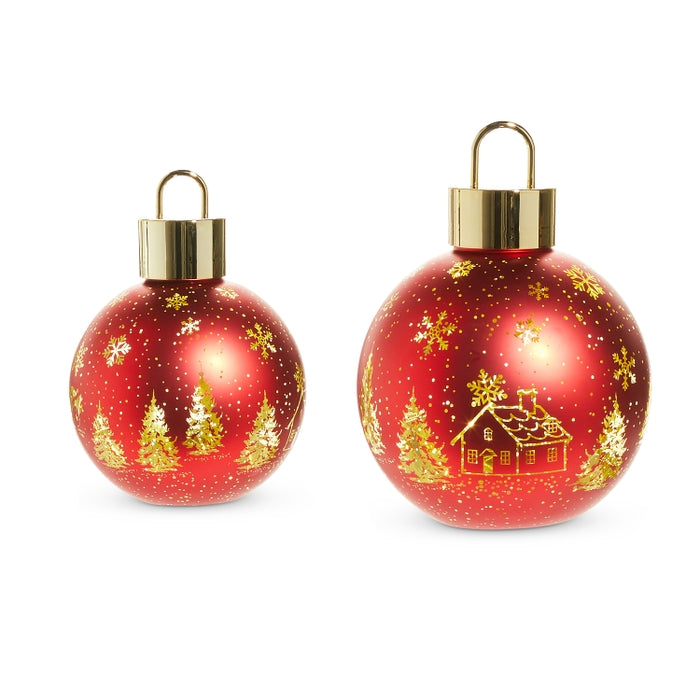 10" Lighted Santa Ornaments