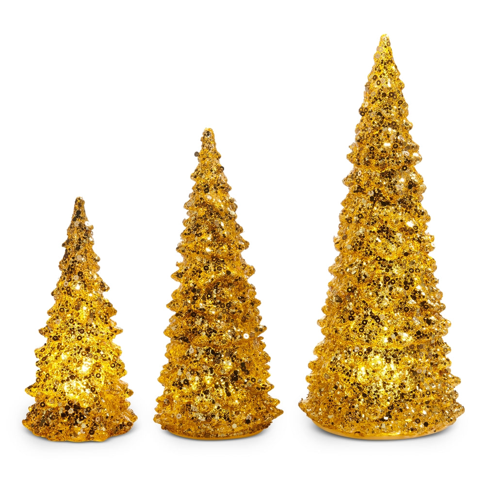 8.5" Lighted Gold Trees