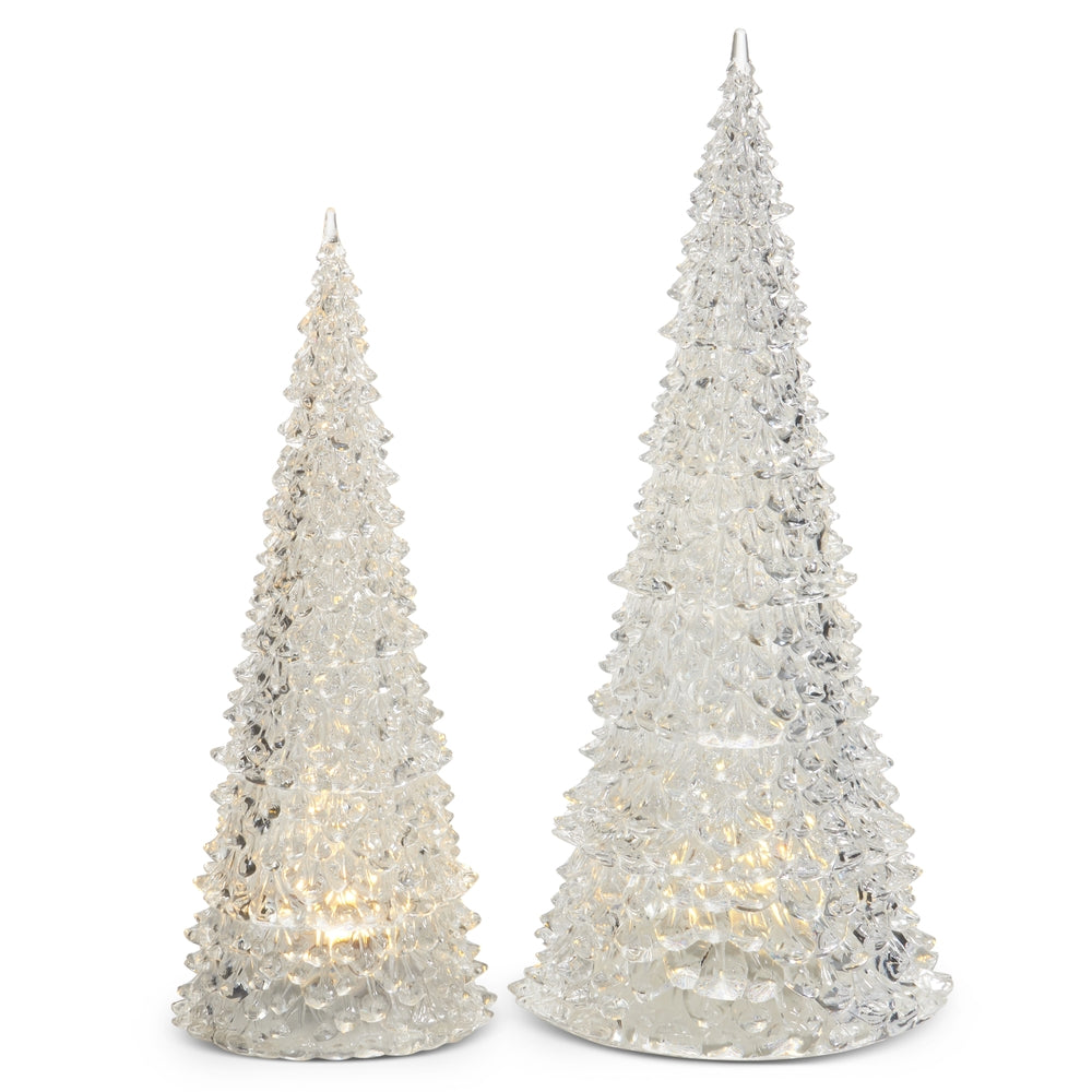 15.25" Lighted Clear Trees