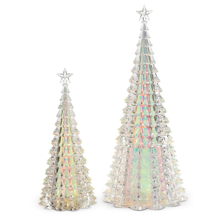 18.75" Lighted Iridescent Trees