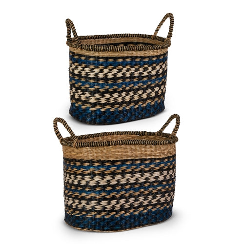 16" Blue Woven Baskets