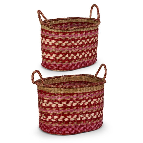 16" Red Woven Baskets