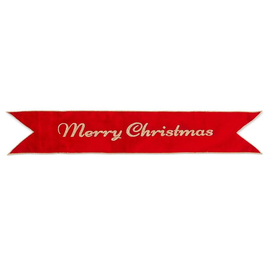 36" Red Merry Christmas Banner
