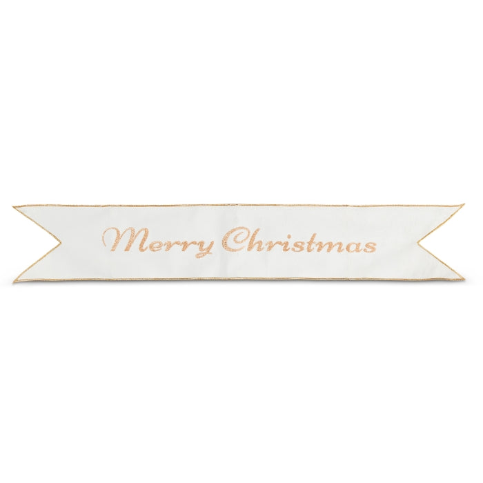 36" Ivory Merry Christmas Banner