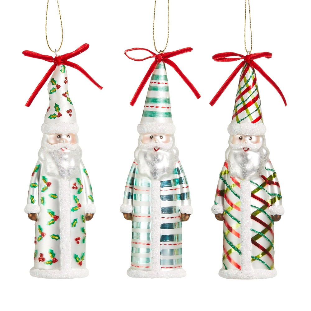 6" Pattern Santa Ornament