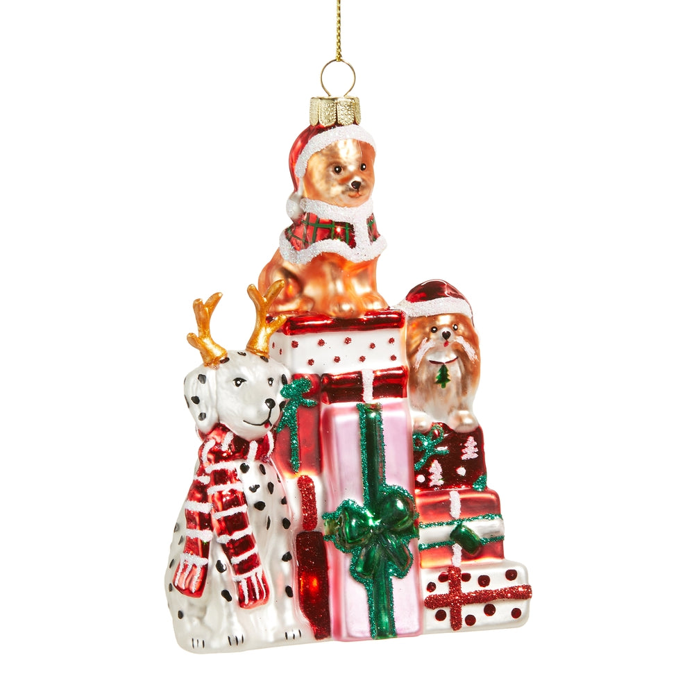 5.5" Santa Paws and Presents in Multicolor