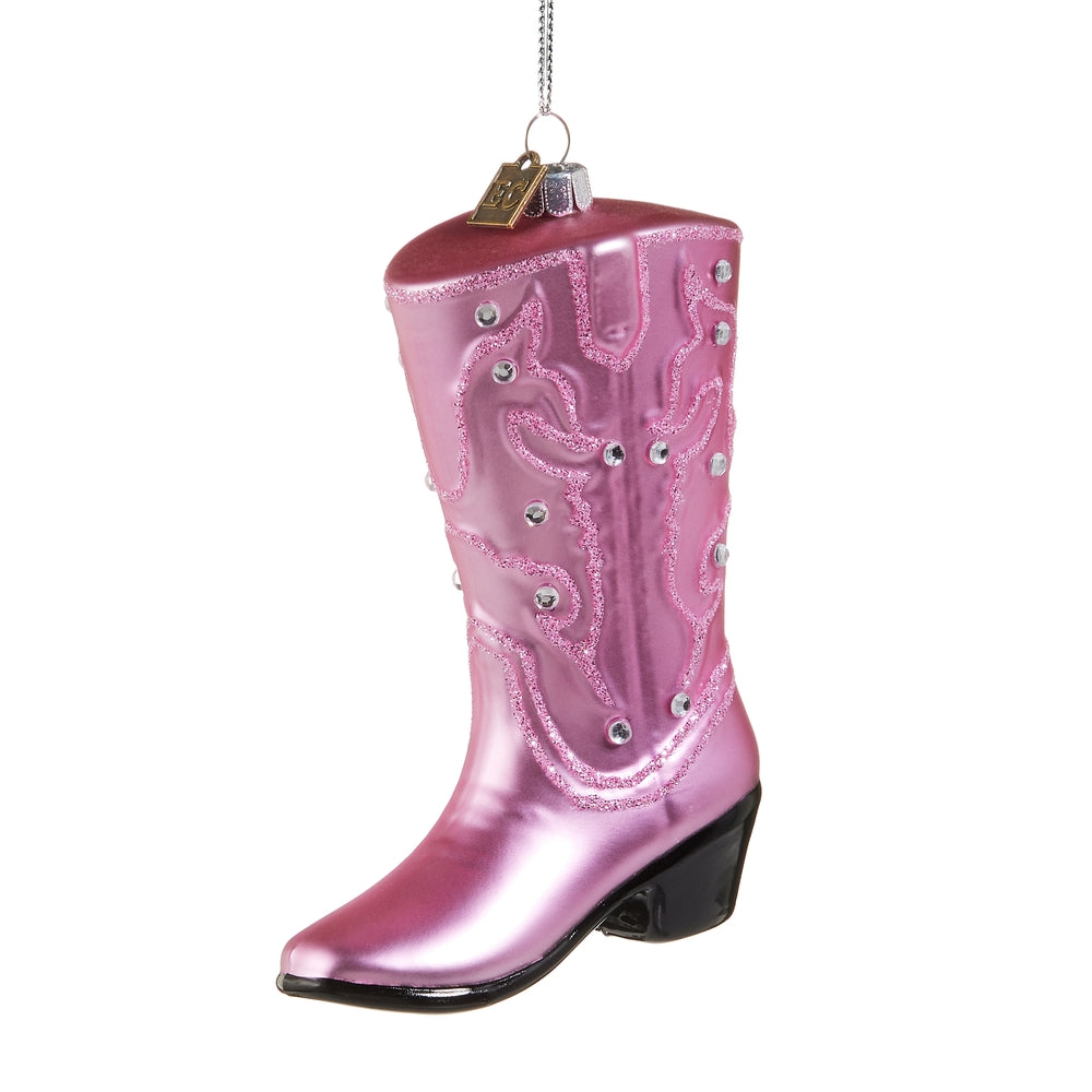 EC 5" Pink Shiny Boot Ornament