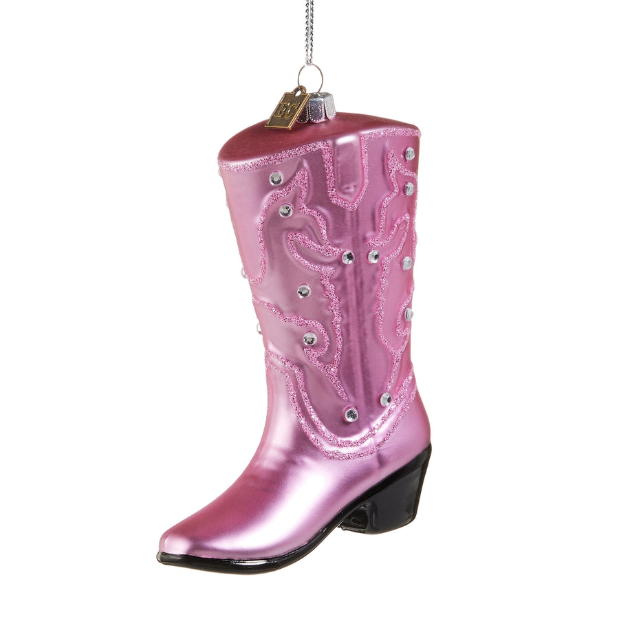EC 5" Pink Shiny Boot Ornament