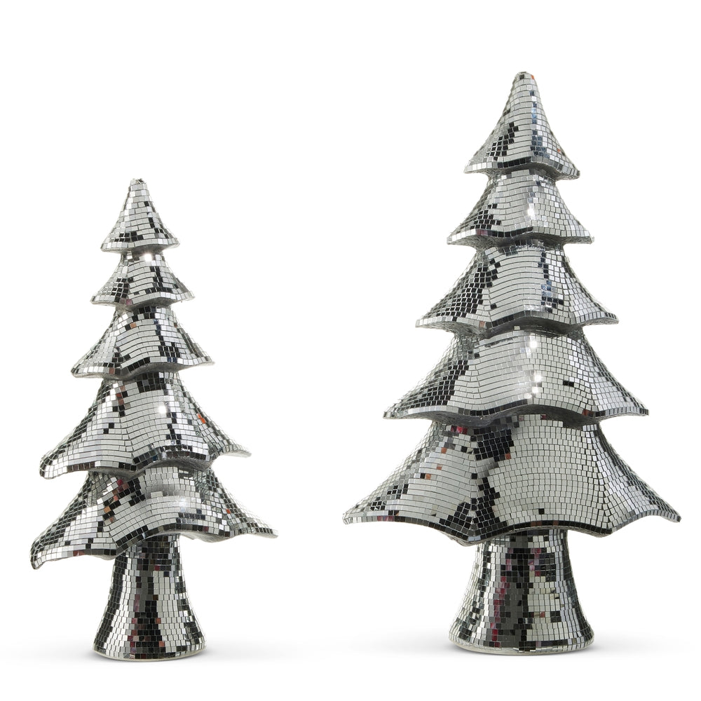 20" Silver Layered Disco Ball Trees