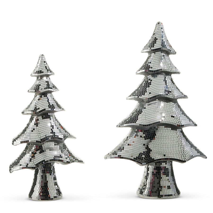 20" Silver Layered Disco Ball Trees