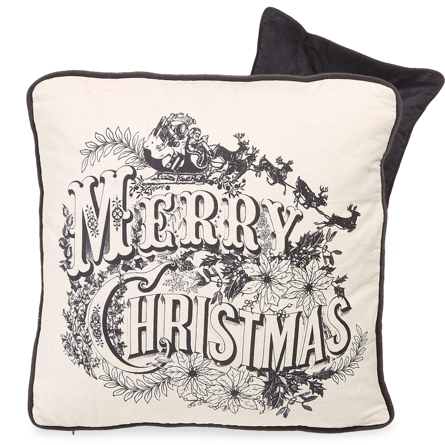 18" Vintage Merry Christmas Pillow