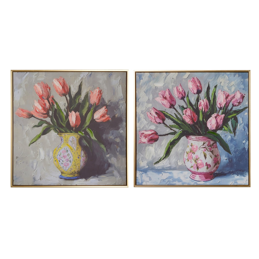 23.5" Potted Tulips Framed Wall Art