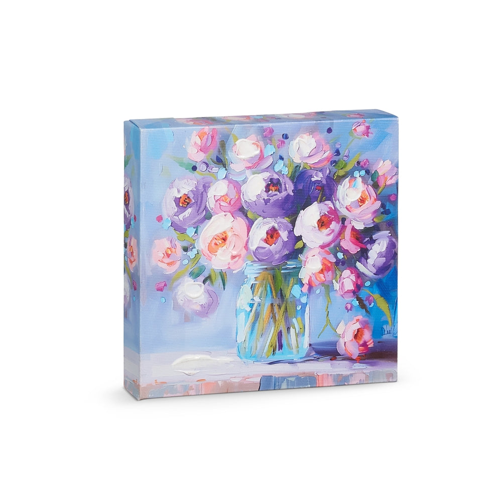 6" Purple Floral Wall Art