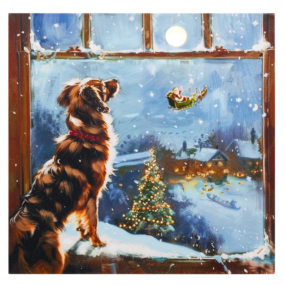 18" Waiting for Santa Lighted Print