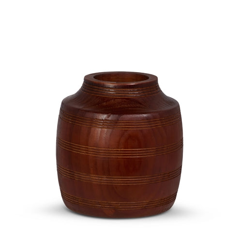 7" Dark Wood Vase