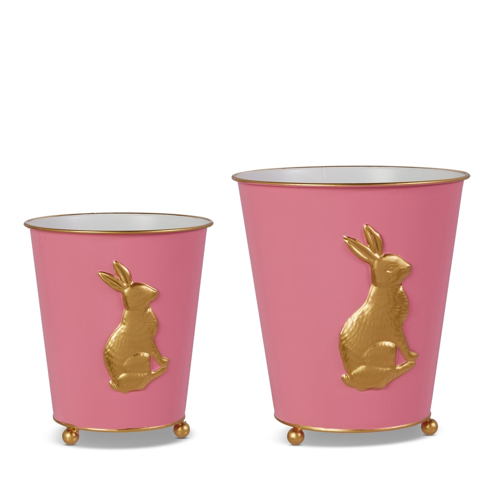 9" Pink Bunny Cache Pots
