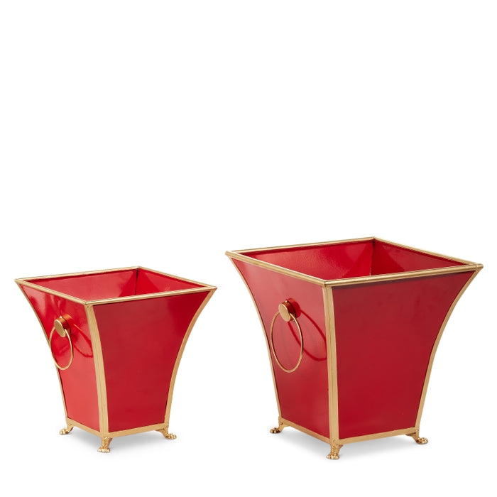 12.25" Red and Gold Cache Pots