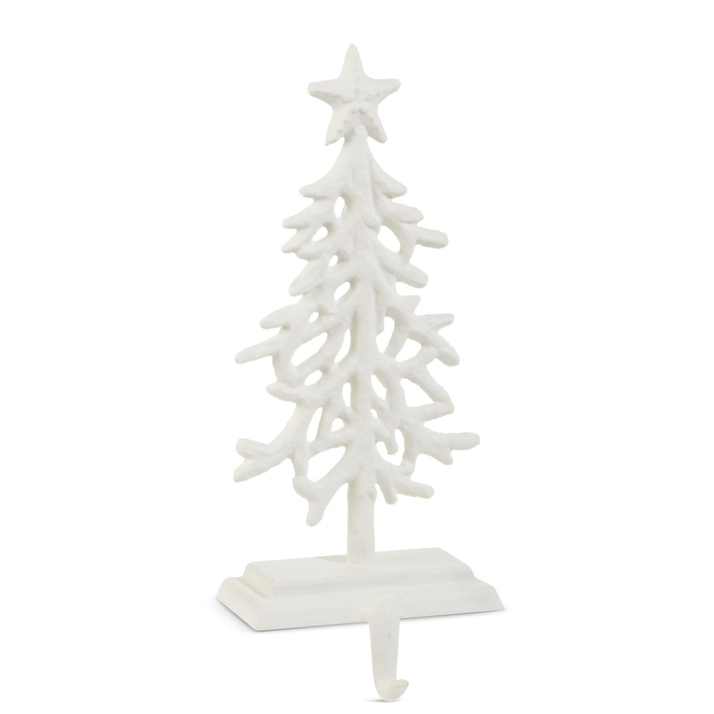12" White Coral Tree Stocking Holder