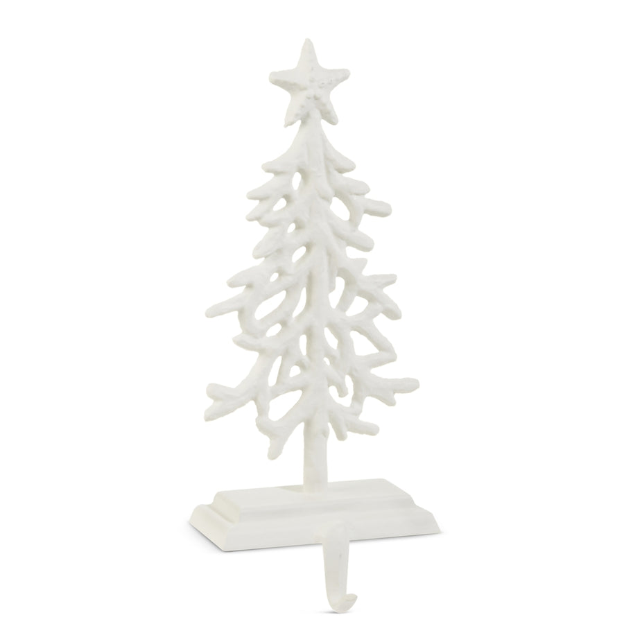 12" White Coral Tree Stocking Holder