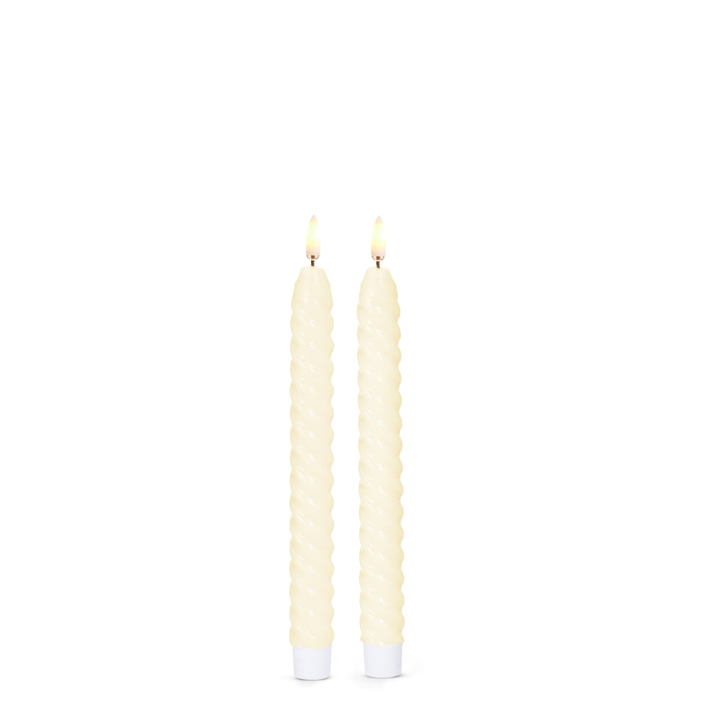 8.5" Ivory Twist Taper Candles