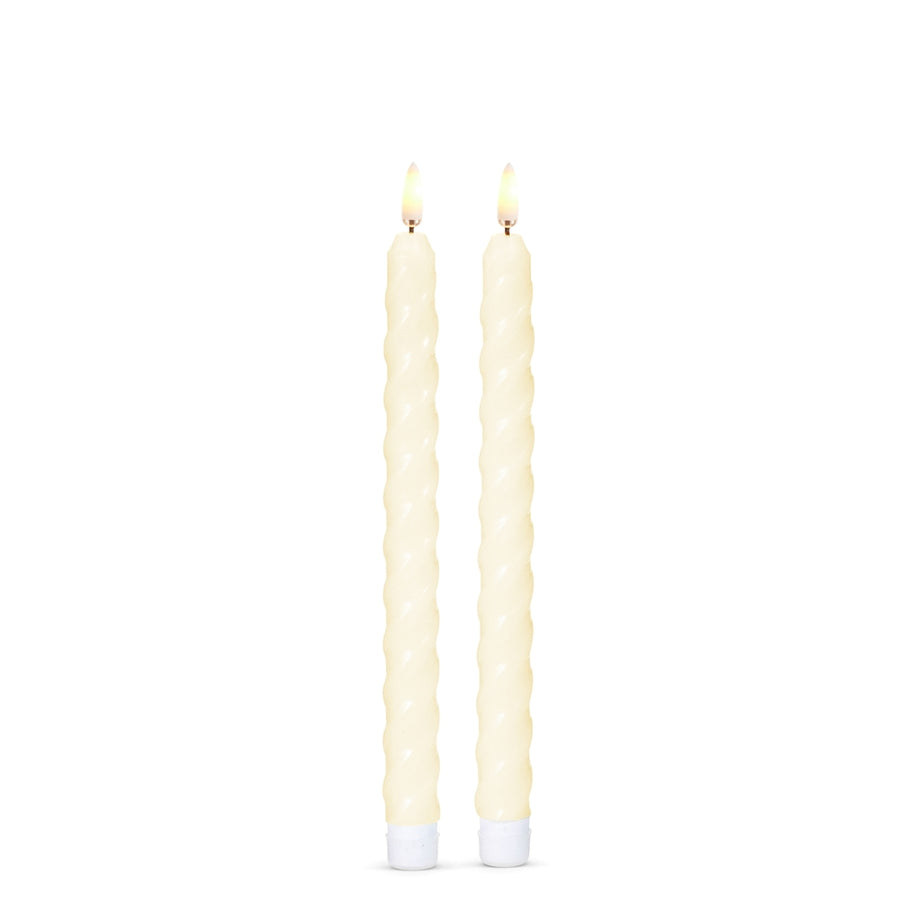 10.5" Ivory Twist Taper Candles