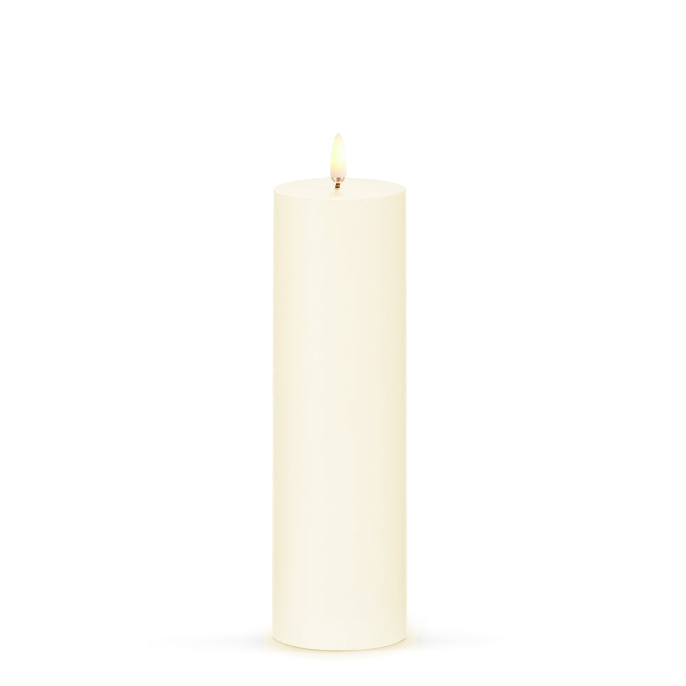 3" X 10" Ivory Pillar Candle