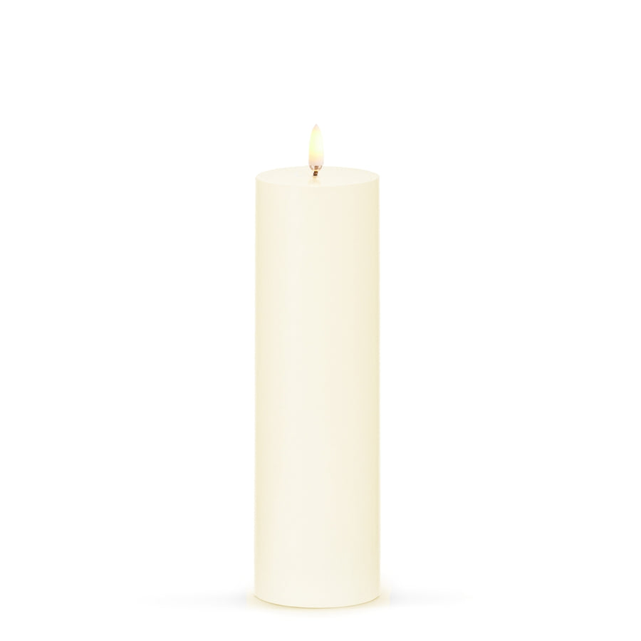 3" X 10" Ivory Pillar Candle