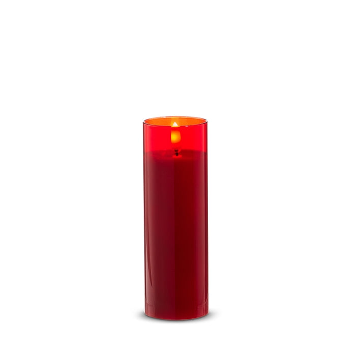 *DC* 2" X 6" Red Glass Red Pillar Candle