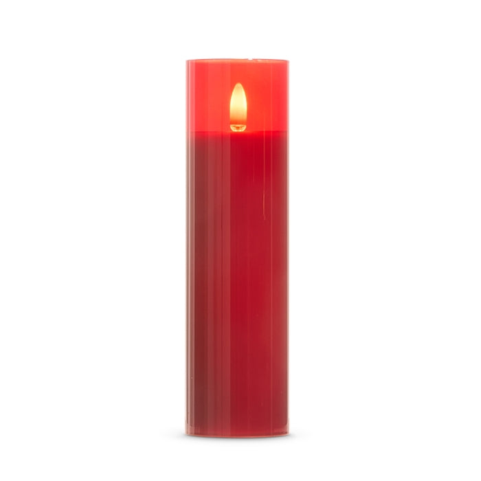 *DC* 2" X 7" Red Glass Red Pillar Candle