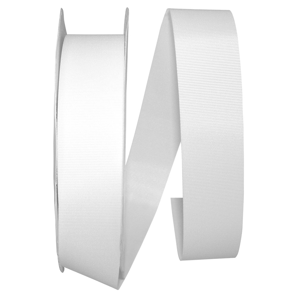 White 1-1 2 Inch Grosgrain Allure Ribbon for Wreaths & Bows