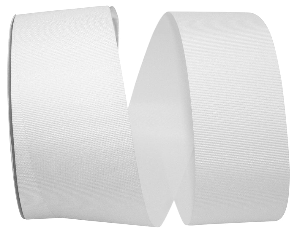 White 2-1 4 Inch Grosgrain Allure Ribbon for Wreaths & Bows