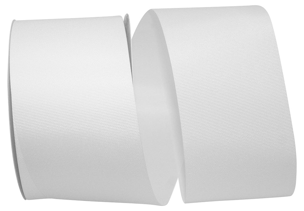 White 3 Inch Grosgrain Allure Ribbon for Wreaths & Bows