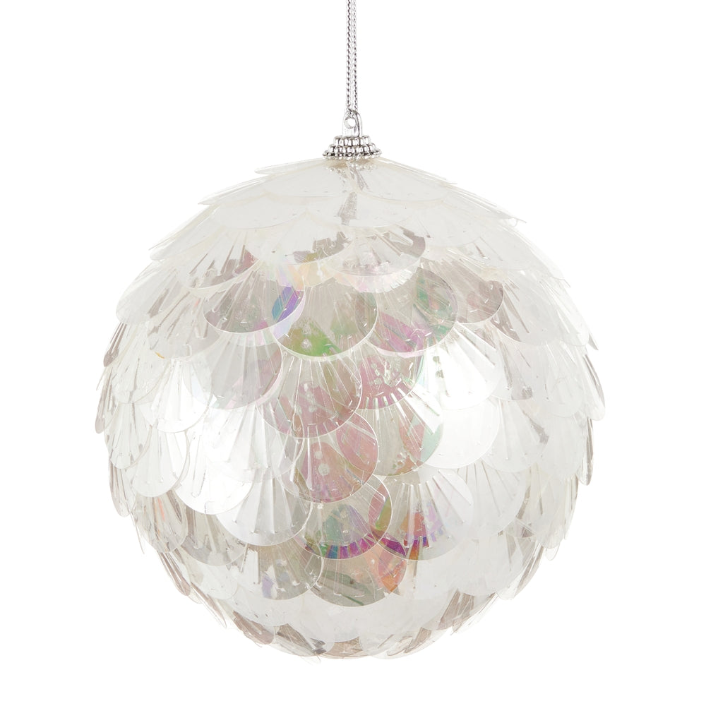 5.5" Iridescent Scallop Ball Ornament
