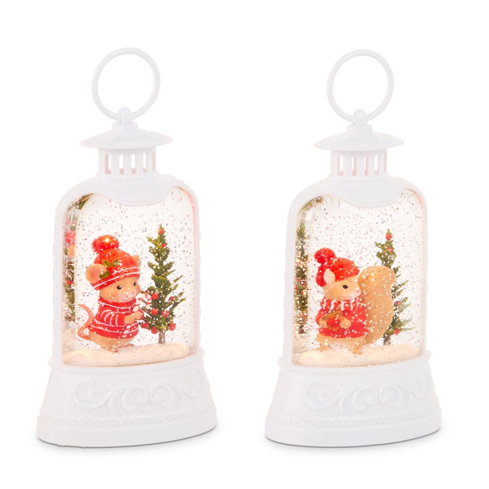 8" Cozy Critter Christmas Lighted Water Lantern