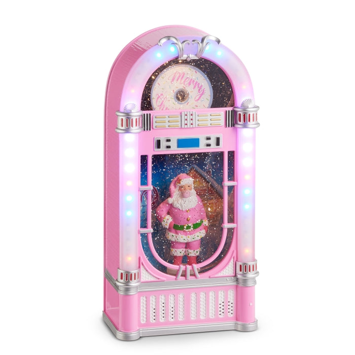 13" Animated Musical Bubblegum Blowin' Santa Lighted Water Jukebox