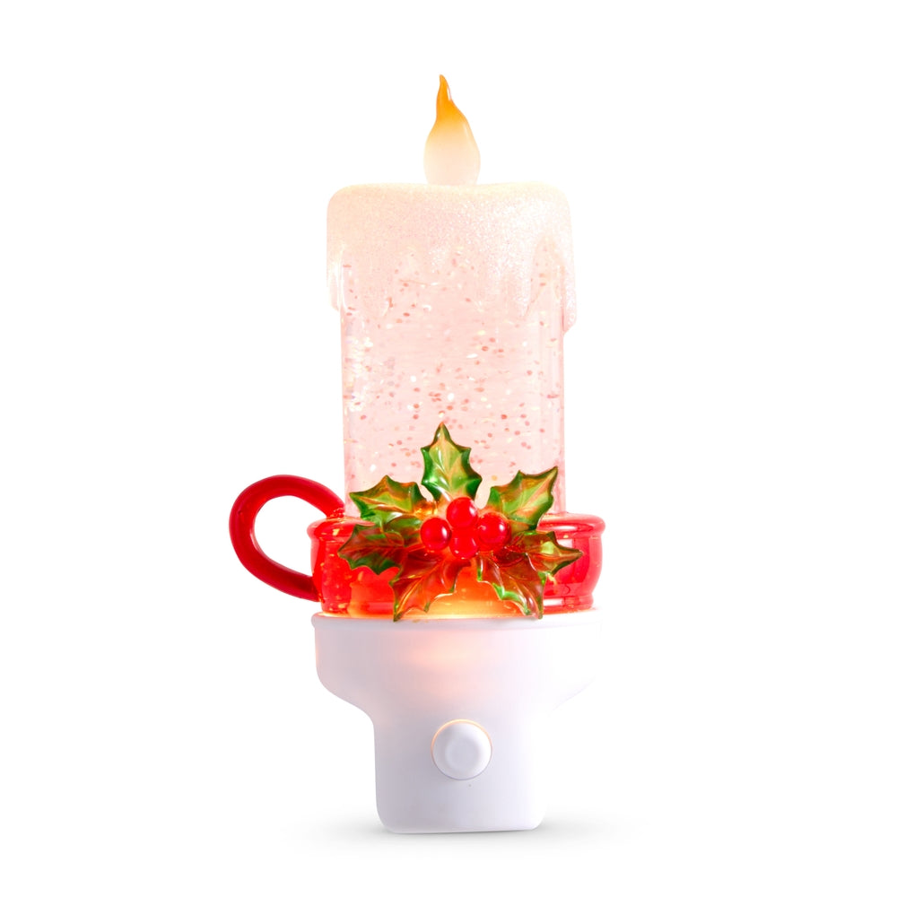 6.25" Swirling Glitter Candle Night Light - Multicolor