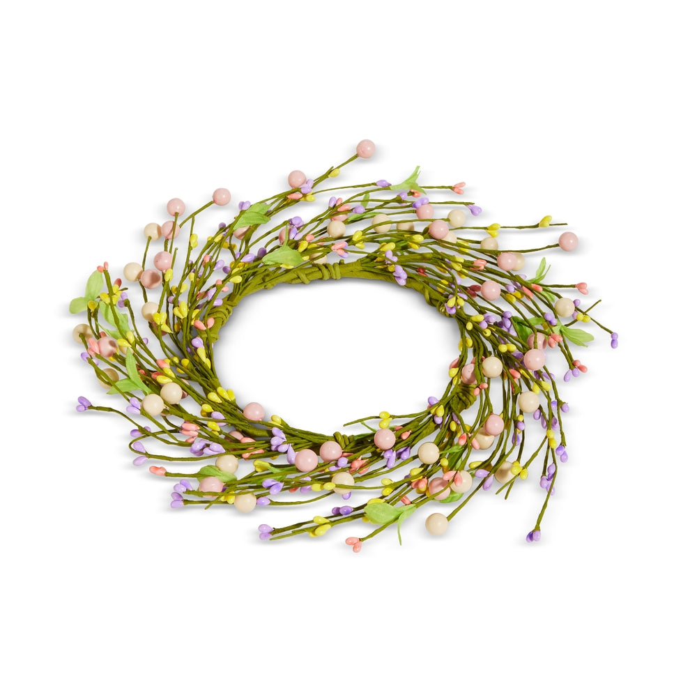 13" Wildflower and Egg Wreath-Candle Ring