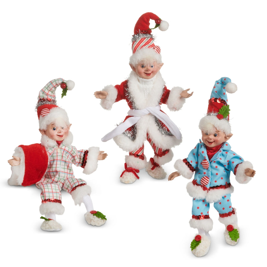 9" My Merry Snowman Pajama Posable Elf Ornament