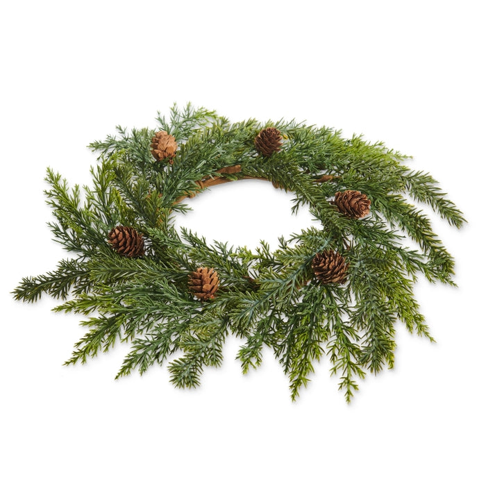 12" Mixed Greenery  Candle Ring
